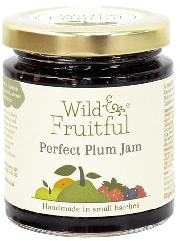 Wild & Fruitful Perfect Plum Jam - 227g Jar | Sharp & Sweet Plum Jam with Spices & Red Wine | Hand Made in Cumbria