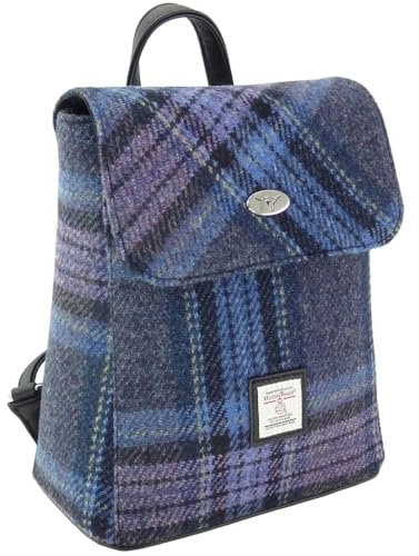 Glen Appin Harris LB1213-COL143 Tweed Tummel Mini-Rucksack, Stewart Tartan, Blau / Violett, violett, One size