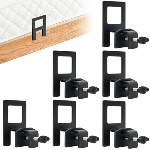 ohbien 6 Stück Matratzenhalter für Bettrahmen rutschfeste Matratzenbügel | Matratzendichtungen Verstellbare Gegen Verrutschen Matratzen Stopper Stange für Massive Bettpaneele Metall-Bettgestell