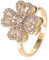 Lllunimon Fidget Spinner Ringe Einstellbare Open Four Leaf Clover Ring Gold Cubic Zirkonia Ring, drehbare Manschette Pinwheel Ring Glückliche Schmuck Geschenke für Freundin