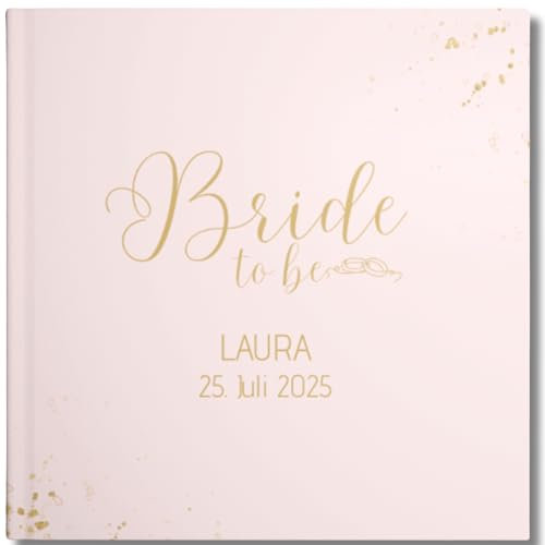 YMEMOS JGA Gästebuch zum Ausfüllen blanko mit leeren Seiten – Erinnerungsbuch personalisiert für Frauen – Fotobuch für Junggesellinnenabschied (rosa)