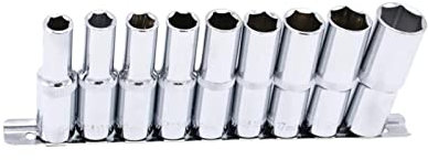 NSNGPAFACZ 9 pcs 1 / 2in. Entraînez-Vous for la Douille métrique en Profondeur 10-22mm 6 Point Chrome Vanadium Set Ensemble mandrin