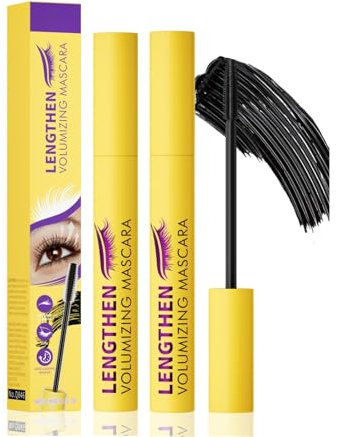 Colossal Bubble Mascara,10ML Wasserfeste Mascara,Lang Anhaltende Bubble Mascaras Mehr Volumen und Länge,Mit spiralförmiger Borsten-Bürste für maximales Volumen ohne zu verklumpen (2 Schwarz)