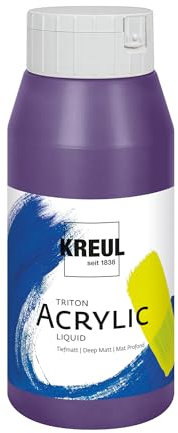 KREUL 17088 - Triton Acrylic Liquid Violett 750 ml, Hochwertige Künstler-Acrylfarbe in Studienqualität mit leicht fließendem Charakter, tiefmatt auftrocknend