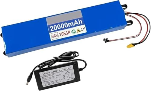 36V 20ah Ebike Batteria con 30A BMS Batteria per Bicicletta Elettrica Impermeabile PVC per 200W 350W 500W 800W Motore con 42V 2A Caricatore 36V 20Ah