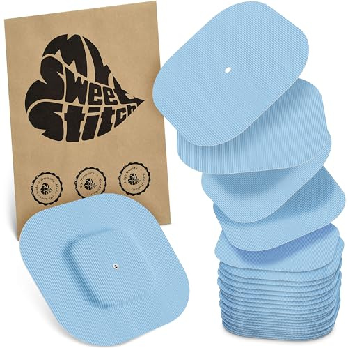 MySweetStitch – 10–25× Cerotto Simplera quadrato, overpatch 70 mm, delicato sulla pelle, impermeabile e traspirante (Azzurro ghiaccio, 25)