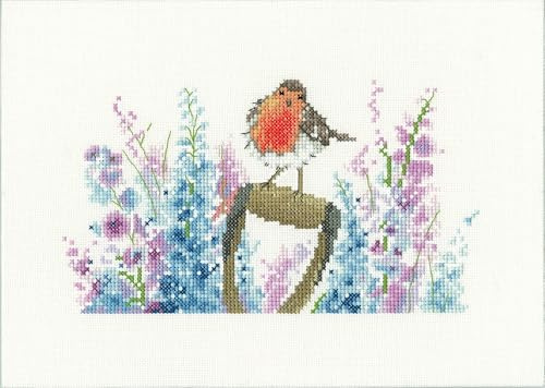 Heritage Crafts Cross Stitch Kit – Rosie Robin (Aida) Love Country Robin Cross Stitch Kit
