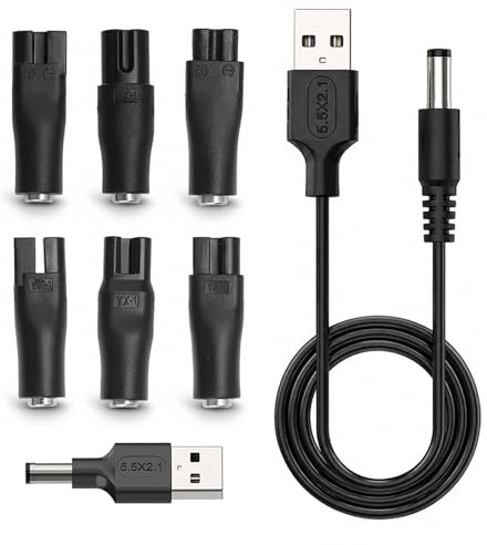 8-Pack 5V USB Shaver Charger Cable Kit for Clippers and Trimmers