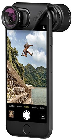 Olloclip - Active Lens Pour iPhone 7/7 Plus & iPhone 8/8 Plus - Objectif Photo Smartphone - Compatible avec les Protecteurs d'Écran - Photos, Vidéos, Panoramas & Photos de Réalité Virtuelle - Noir