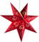 Hellum Weihnachtsstern innen, LED Papierstern beleuchtet, Stern zum Aufhängen mit Fernbedienung mit Timer, roter Stern Weihnachtsdeko Fenster batteriebetrieben Ø60cm Weihnachtsbeleuchtung innen 521795
