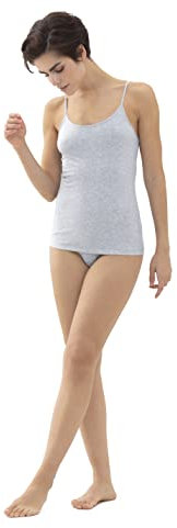 Mey Tagwäsche Serie Cotton Pure Damen Spaghetti Tops Light Grey Melange XL(44)