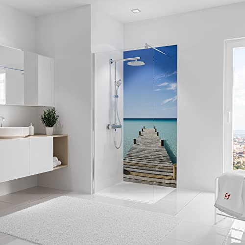 Schulte Deco-Design Foto Steg Malediven, 210 x 90 cm, 3 mm Aluminium-Verbundplatte, Wandverkleidung als fugenfreier Fliesenersatz …