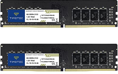 Timetec Hynix IC 16GB KIT(2x8GB) DDR4 2133MHz PC4-17000 Unbuffered Non-ECC 1.2V CL15 1Rx8 Single Rank 288 Pin UDIMM Desktop Memory RAM Module Upgrade (16GB KIT(2x8GB))