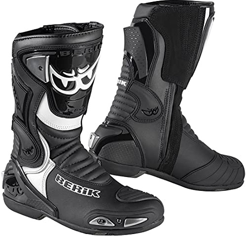 Berik Losail Stivali da moto, nero/bianco, 48