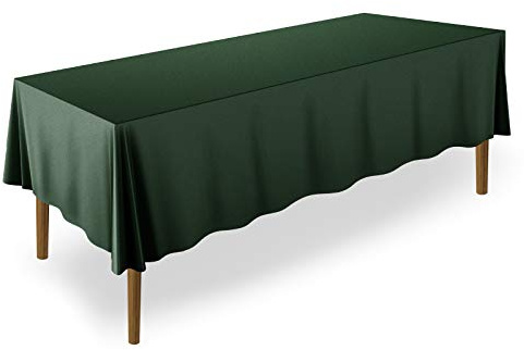 Lann's Linens 70 x 120 Inch Rectangular Tablecloth, Washable Polyester Fabric Table Cloth for Dining Tables, Restaurants, Weddings - Hunter Green