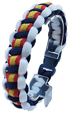 LGP - Pulsera Paracord Blue Line Policía Nacional - Bandera de España, Marina, Blanco