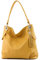 modamoda de T185 Damen Leder Schultertasche Handtasche handmade in Italy, Farbe:Senfgelb