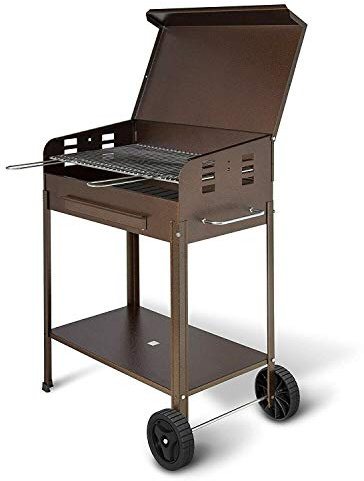 Barbecue Artigianale Tipo Pesante 60x40cm POLIFEMO - Peso 23kg - con Coperchio Artigianferro Made in Italy