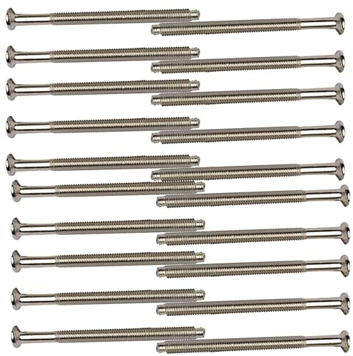 M3.5 x 50mm Long Chrome Electrical Socket & Switch Screws, Pack of 20 – Raised Head Slotted Plate Mounting Screw for UK Wall Sockets, Light Switches & Back Boxes (Polished Chrome Finish)
