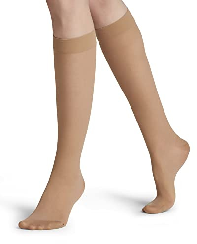 FALKE Lufthansa Travel & Comfort femme Energize 30 DEN bas de contention transparent effet voile uni mat compression forte meilleure circulation sanguine fil fin doux 1 paire