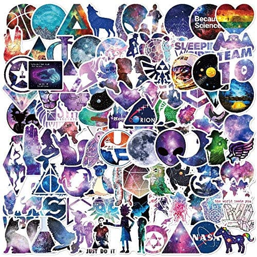 Galaxie-Aufkleber, 100 Stück, Harajuku Sternbild Einhorn Tieraufkleber Laptop Motorrad Fahrrad Gepäck Skateboard Aufkleber Graffiti Wasserflasche (100 Stück)