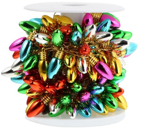 BESPORTBLE Bunte Mini-GlüHbirnen Lichterkette Aus Kunststoff Wasserdicht FüR Innen Und AußEn 5M Dekorative Lichtkette FüR Weihnachten Party Garten Balkon