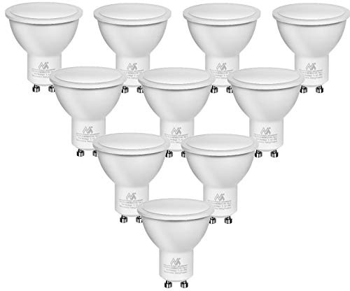 Maclean MCE437 WW GU10 LED Leuchtmittel 10-er Pack Leuchtmittel 7W 490lm Warmweiß 3000K 120° Strahlwinkel 220-240V~, 50/60Hz (Warmweiß, 10x Stück 7W 490lm)