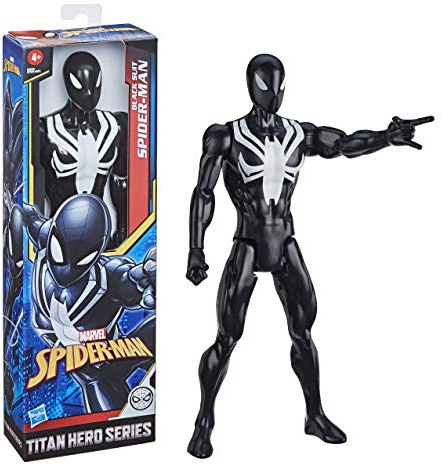 Marvel E73295L2 Spider-Man: Titan Hero Serie Black Suit Spider-Man, 30 cm große Superhelden Action-Figur