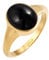 Elli Ring Damen Siegel Oval mit Onyx Edelstein in 925 Sterling Silber Vergoldet