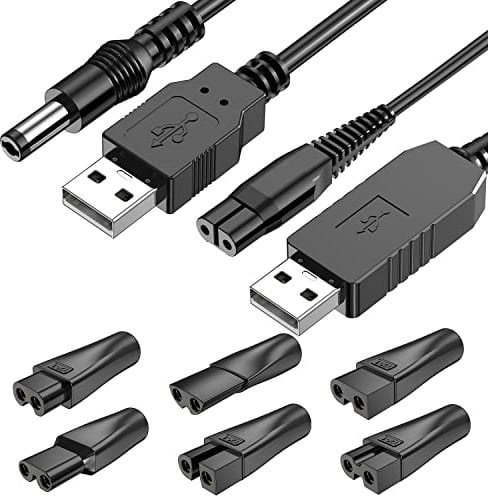 5V Charger USB Adapter Kit Compatible with Philips Shaver, Ancable 5V Charger for a Variety of Electric Hairdressers, Shavers, Beauty Instruments, Purifiers, Table Lamps and Others Charging Lead
