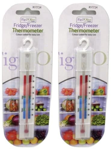 RYSON 2 Pack Fridge & Freezer Thermometer Kitchen Tool REFRIGERATORS Temperature Coloured