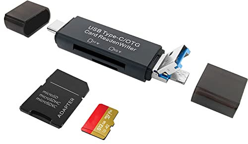 USB C/Micro/USB SD Kartenleser, Seminer 5-in-1 Memory Reader für TF SDXC Micro SD Micro SDHC Karte OTG Adapter Kompatibel für MacBook Computer Tablet Android Phone