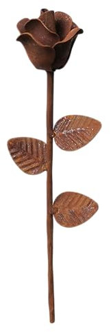 Generisch Deko Figur Edelrost Rost Metall Rose Blume 3D Valentinstag Blüte Gartendeko
