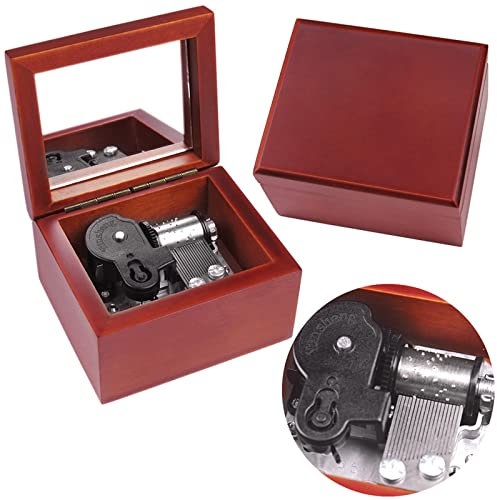 Sinzyo The Legend of Zelda Caja de Música de Madera Vintage Navidad San Valentín Cumpleaños Regalo (Caja de Madera roja con Espejo)