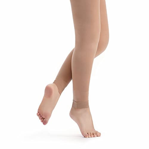 tanzmuster Ballettstrumpfhose Damen - Nina - ohne Fuß - Bronze Größe S - Strumpfhose hautfarben fürs Ballett - Ballettkleidung für Erwachsene