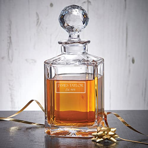 Personalised Framed Name Crystal Decanter - Engraved Gift for Him, Husband, CEO, Manager