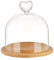 nbeads Cloche Ronde en Forme de Dôme en Verre, Mini Cloche en Verre Cloche Cloche Plante Terrarium Décor avec Base en Bambou pour Décorations D'Artisanat de Fleurs, 10.8×10.7cm