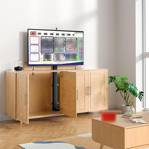 RAJYQODIS TV Motorized Lift For 26-75 Inch TVs, Motorized Tv Mount With Remote Control And Memory Setting, Can Be Hidden In A Cabinet