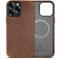 Belemay Compatible with iPhone 15 Pro Max Leather Case Magsafe-Top Grain Vintage Crazy Horse Leather-Metal Buttons Camera Bezel-Slim Fit-Precision Crafted Premium Phone Cover (6.7-inch)-Retro Brown