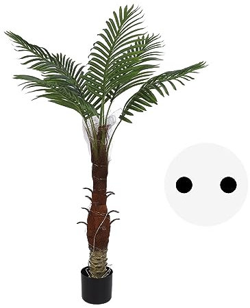 Marhynchus 120 Cm Große Beleuchtete Palme, Künstliche Kunstpalme, LED-Palme für die Sommerparty Im Innen- und Außenbereich, auf der Terrasse oder Im Hof (EU-Stecker 220 V)