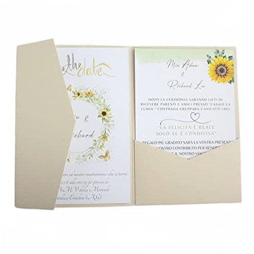 MillaSaw Einladungskarte, Champagner, für Hochzeit, Geburtstag, Abschlussfeier, 25 Stück (Champagner), (LA001)