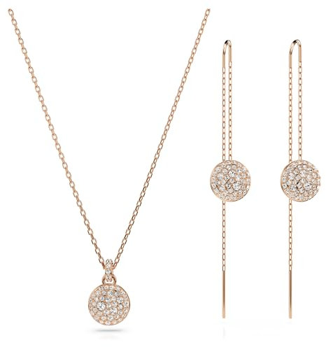 Swarovski Sublima Set, Rosé Vergoldete Halskette und Ohrringe mit Strahlenden Swarovski Kristallen