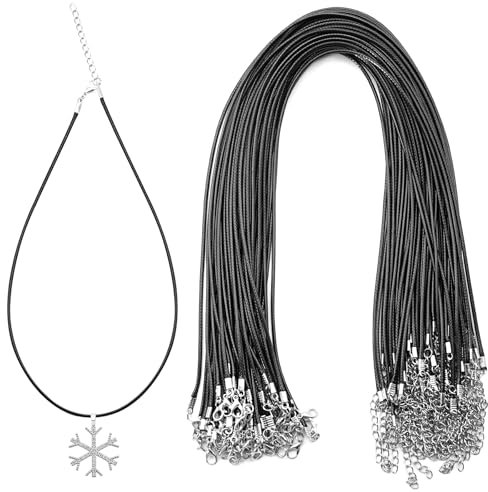 50 Pezzi Cordoncino per Collane.Cordino per Collane,Cordoncini per Collana con Chiusura,Adatto per Fare Gioielli Fai da Te,Aggiungere Ciondoli, Charms o Altri Gioielli