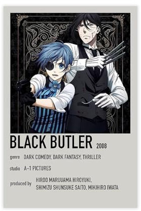 THEGIS Anime Black Butler Cover Leinwand Poster Wandkunst Dekor Druck Bild Gemälde für Wohnzimmer Schlafzimmer Dekoration ungerahmt 30 x 45 cm