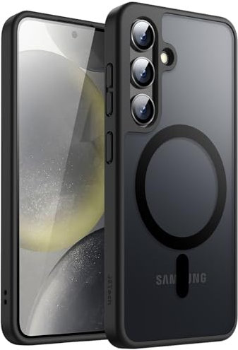 JETech Magnetic Case for Samsung Galaxy S24+ / S24 Plus 5G, Compatible with MagSafe, Translucent Matte Back Shockproof Phone Cover (Black)