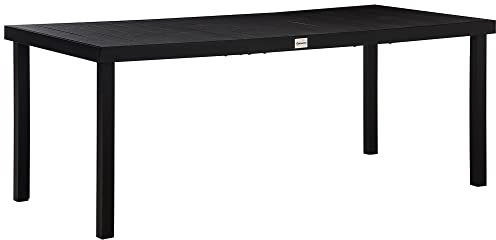 Outsunny Mesa de Comedor Exterior de Aluminio Mesa de Jardín Exterior para 8 Personas con Encimera de Listones para Terraza Balcón 190x90x74 cm Negro