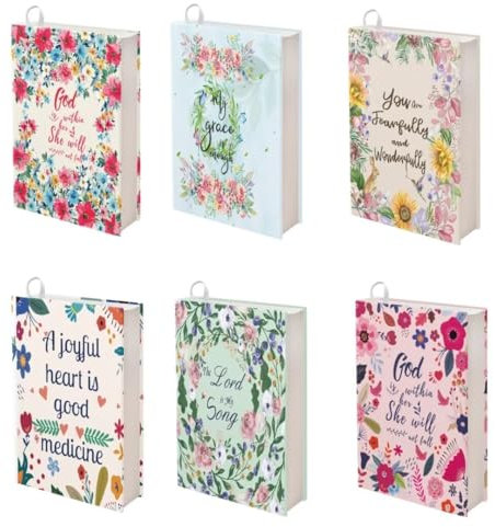 Jeiento Bibelhüllen für Damen und Herren, dehnbar, 22,9–27,9 cm, waschbar, für Erwachsene, Buchhülle, staubdicht, wasserdicht, Buchschutzhülle, 6-teiliges Set