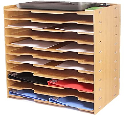Schreibtisch-A3-Briefablage aus Holz, für Ordnung und Ordnung, stapelbare Schreibtischablagen für Schreibtisch-Organisation, stilvolle Ablagen für Zuhause oder Büro