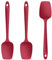 U-Taste Silicone Spoon Spatula Set of 3: 250 ℃ Heat-Resistant Food Grade Flexible Rubber Scraper, Cooking Baking Scraping Mixing Kitchen Utensils for Non Stick Pan/Wok (Red)