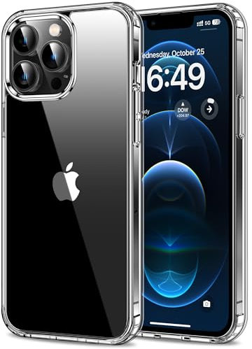 HOOMIL Cover per iPhone 12 Pro Max 6,7 Pollici, Custodia Anti-Ingiallimento, Antiurto e Anti-Graffi, Retro Rigida Trasparente - Crystal Clear